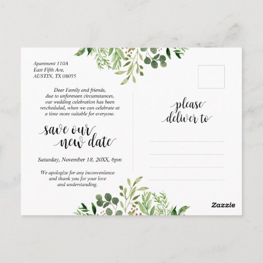 Grüngarten, Planänderung, Zurückgestellt Postkarte (Rückseite)