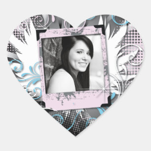 Grunge 16 . Geburtstag Sticke Herz-Aufkleber