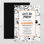 Grunge 43. Geburtstag Einladungen Männer Graffiti (Vorne/Hinten)