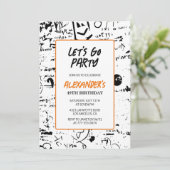 Grunge 49. Geburtstag Einladungen Männer Graffiti (Stehend Vorderseite)