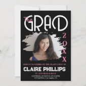 Grunge Abschluss Einladung (Vorderseite)