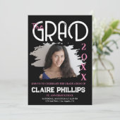 Grunge Abschluss Einladung (Stehend Vorderseite)