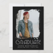 Grunge-Absolvent Einladung (Vorderseite)