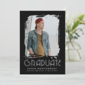 Grunge-Absolvent Einladung (Stehend Vorderseite)