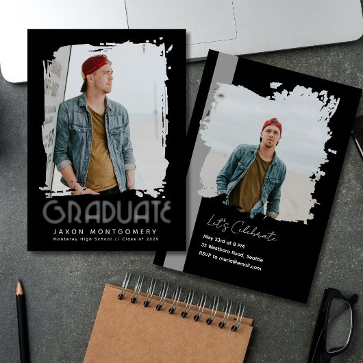 Grunge-Absolvent Einladung