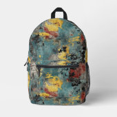 Grunge Abstrakt Art Backpack Bedruckter Rucksack (Vorderseite)