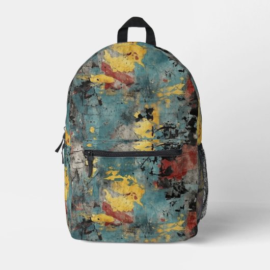 Grunge Abstrakt Art Backpack Bedruckter Rucksack (Vorderseite)