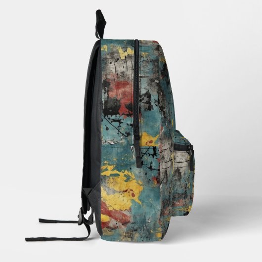 Grunge Abstrakt Art Backpack Bedruckter Rucksack (Links)