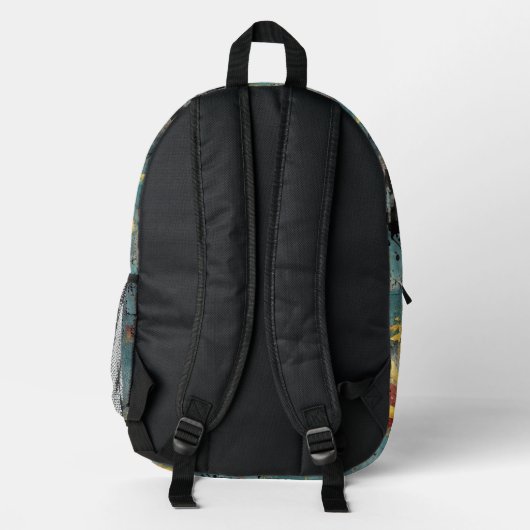 Grunge Abstrakt Art Backpack Bedruckter Rucksack (Rückseite)