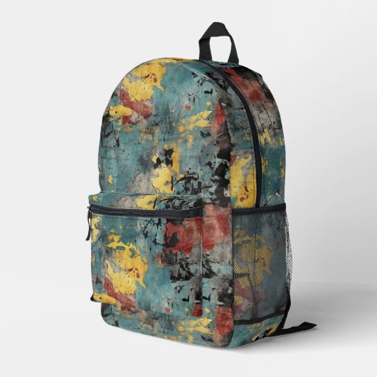 Grunge Abstrakt Art Backpack Bedruckter Rucksack (Rückseitige Ecke Rechts)