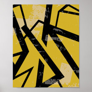 Grunge Abstrakt Geometric Design Poster