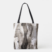 Grunge abstrakte, geometrisch gestreifte Beige Tasche (Rückseite)