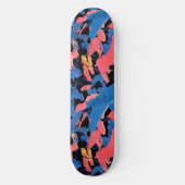Grunge Abstraktes Blumenmuster Skateboard (Vorderseite)