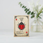 Grunge Ace of Hearts Visitenkarte (Stehend Vorderseite)