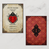 Grunge Ace of Hearts Visitenkarte (Vorne/Hinten)