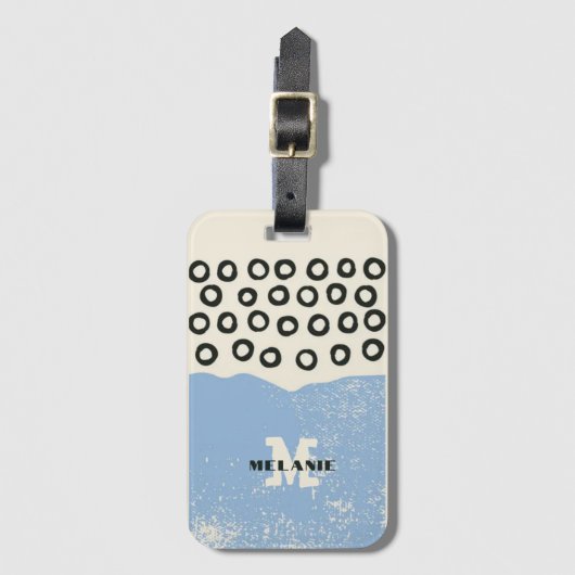 Grunge aesthetic abstract minimal Monogram Gepäckanhänger (Vorderseite Vertikal)