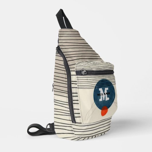 Grunge aestheticstripes minimal Monogram Crossbody Bag (Linke Seite)