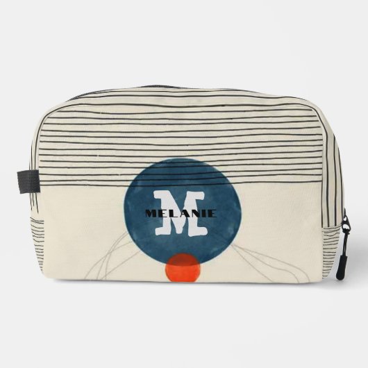 Grunge aestheticstripes minimal Monogram Waschbeutel (Vorderseite)