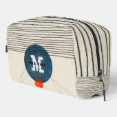 Grunge aestheticstripes minimal Monogram Waschbeutel (Rechte Ecke)