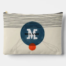 Grunge aestheticstripes minimal Monogram Zubehörtasche