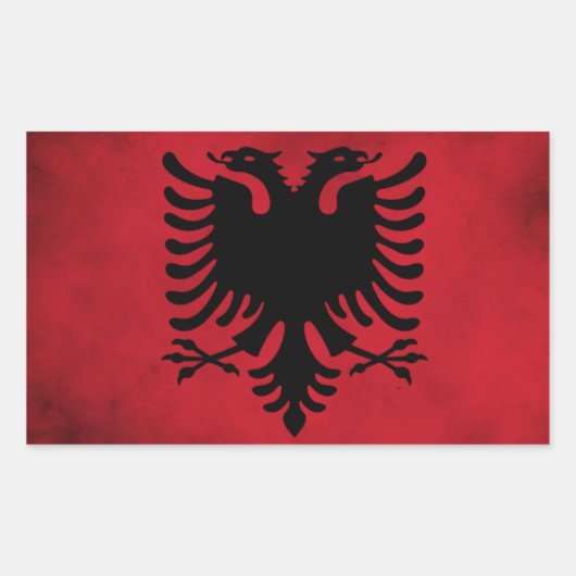 Grunge-Albanische Flagge [hohe Qualität] Rechteckiger Aufkleber (Vorderseite)