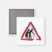 Grunge Ältere Menschen unterschreiben Magnet (Vorderseite/Rückseite)