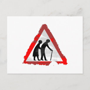 Grunge Ältere Menschen unterschreiben Postkarte