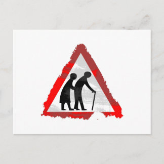 Grunge Ältere Menschen unterschreiben Postkarte