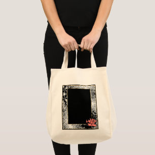 Grunge altmodische Retro-Vintage-Rosen-Korallen-Bl Tragetasche