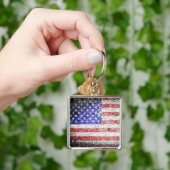 Grunge American Flag 2 Schlüsselanhänger (Hand)