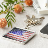 Grunge American Flag 2 Schlüsselanhänger (Seite)