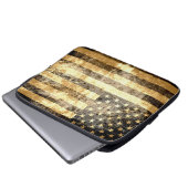 Grunge American Flag 3 Laptopschutzhülle (Vorne Knopf)