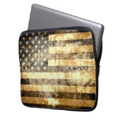Grunge American Flag 3 Laptopschutzhülle (Vorderseite Links)