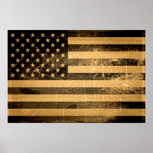Grunge American Flag 3 Poster (Vorne)