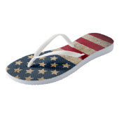 Grunge American Flag 4. Juli Badesandalen (Schrägansicht)