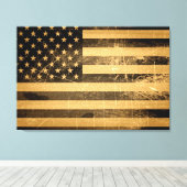 Grunge American Flag 4 Leinwanddruck (Insitu (Holzboden))