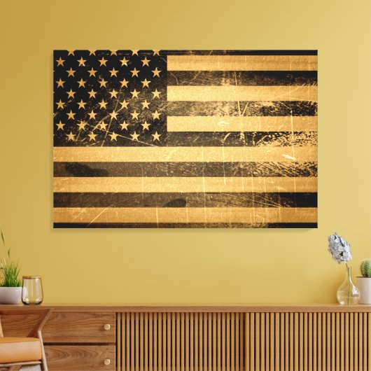 Grunge American Flag 4 Leinwanddruck (Insitu (Wohnzimmer))