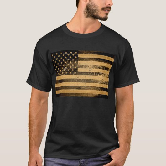 Grunge American Flag 4 T-Shirt (Vorderseite)