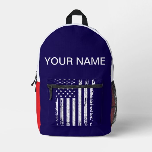 Grunge American Flag Bedruckter Rucksack (Vorderseite)