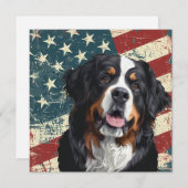 Grunge American Flag Bernese Mountain Dog (Vorne/Hinten)