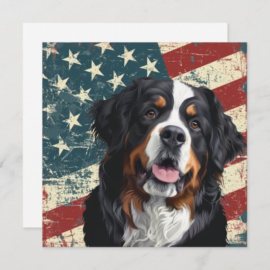 Grunge American Flag Bernese Mountain Dog (Vorne/Hinten)