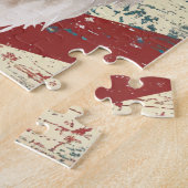 Grunge American Flag Border Collie Dog Puzzle (Seite)