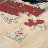 Grunge American Flag Border Collie Dog Puzzle (Seite)