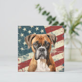 Grunge American Flag Boxer Dog (Stehend Vorderseite)