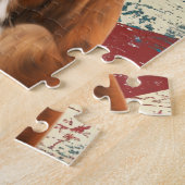 Grunge American Flag Boxer Dog Puzzle (Seite)