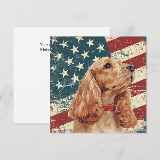 Grunge American Flag Cocker Spaniel Dog (Vorne/Hinten)