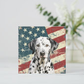 Grunge American Flag Dalmatian Flat Card (Stehend Vorderseite)