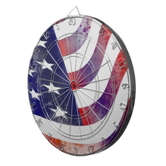 Grunge American Flag Dartscheibe (Vorderseite rechts)