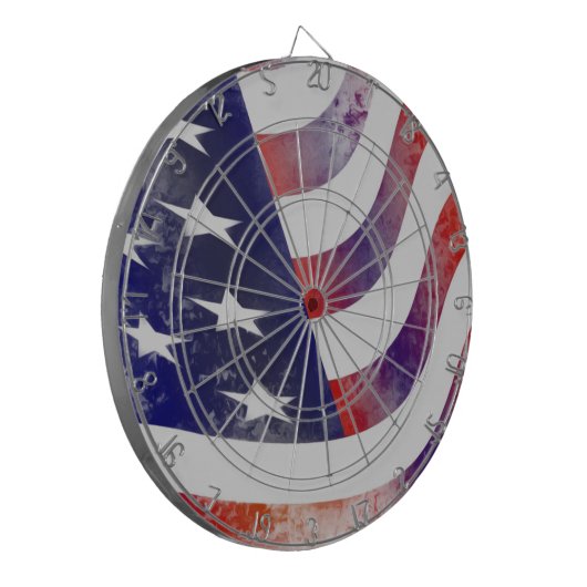 Grunge American Flag Dartscheibe (Vorderseite Links)