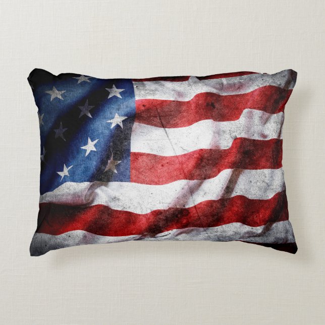 Grunge American Flag Dekokissen (Vorderseite)